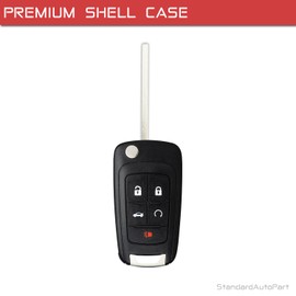 StandardAutoPart - Carcasa de 5 botones con llave abatible compatible con Allure Regal Camaro Equinox Cruze Sonic Terrain Impala Malibu Encore Acadia (solo carcasa)