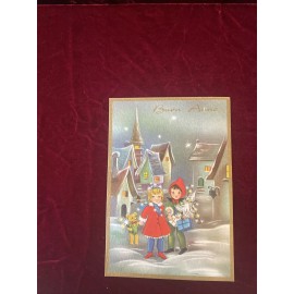 Vintage postcard "Happy new year" in Italian