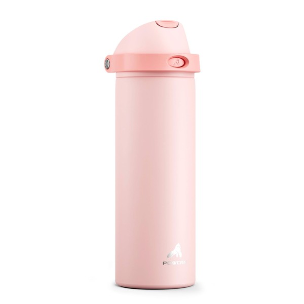 POWCAN 24 oz Insulated Water Bottle for Sports: 2-in-1 Lid