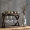 Rustic State Cava Countertop Solid Wood Wine Rack for 4