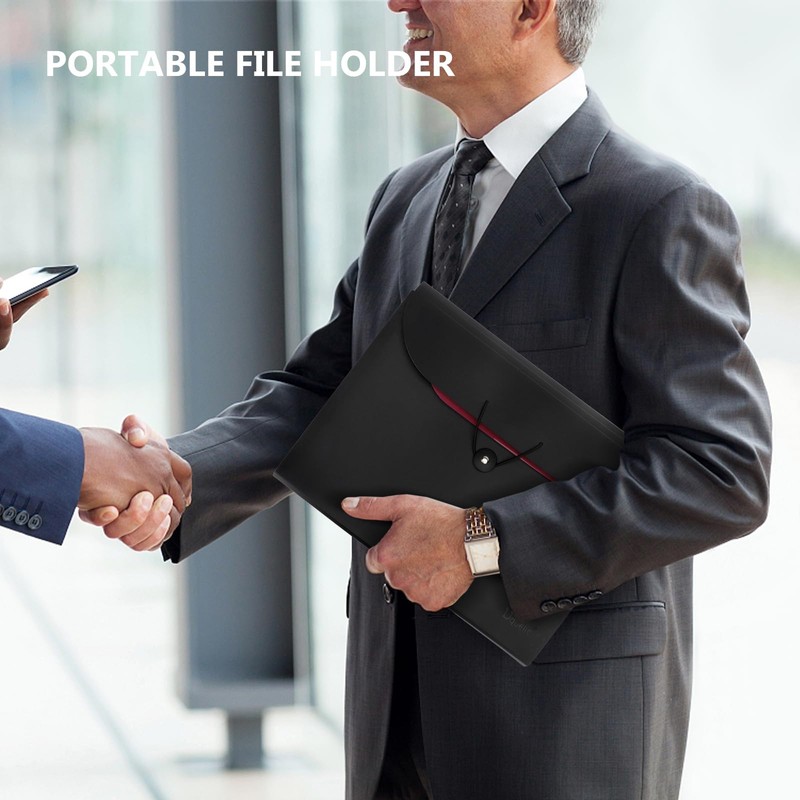 Uquelic A4 Document Folder, Expanding Folder with 13 Compartments, Folder