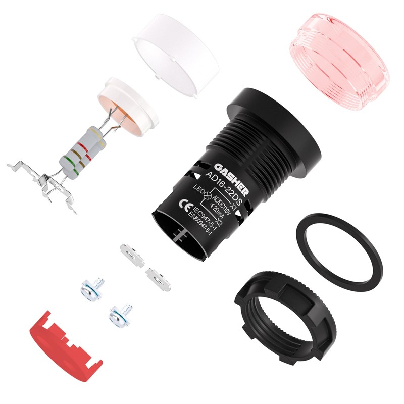GASHER 24V 20mA Energy Saving Indicator Light Mounting Hole Size