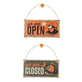 ORFOFE 2pcs Retro Wooden Plank Sign Vintage Cafe Door Hanging Board for Home Decor Creative Wall Art with Unique Design Lightweight and Easy to Install