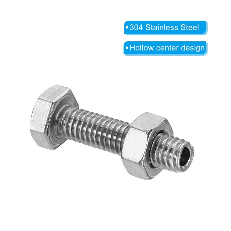 PATIKIL 3 Sets M6 x 25 mm Hollow Outside Hexagonal