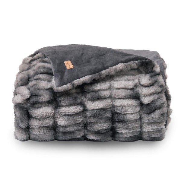 EVERGRACE Faux Rabbit Fur Throw Blanket, Luxurious Soft Bubble Fluffy