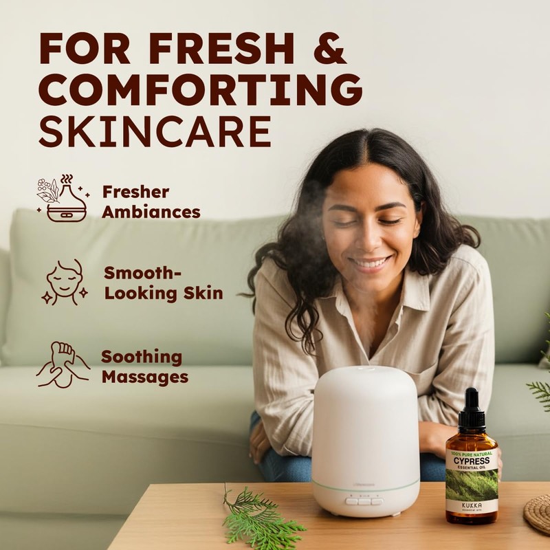 KUKKA Cypress Essential Oil for Skin Diffuser - 4 FL