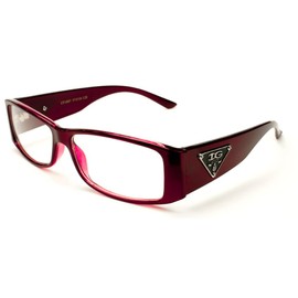 IG Unisex Clear Lens Plastic Fashion Glasses in Red