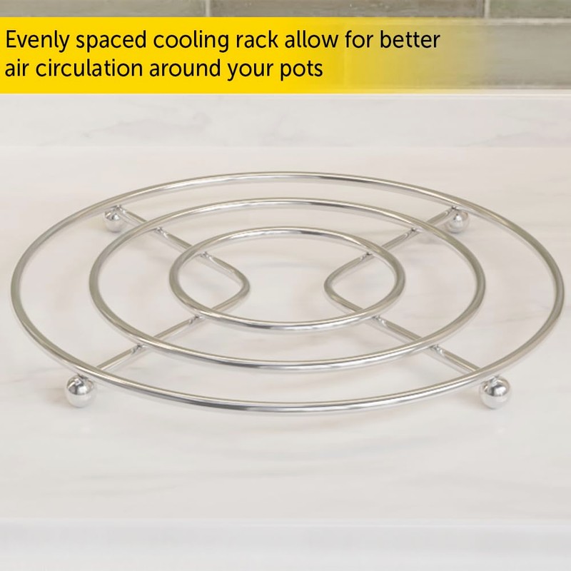 Cooling Rack Round Metal Trivets Holder Hot Pot Pan Cooking
