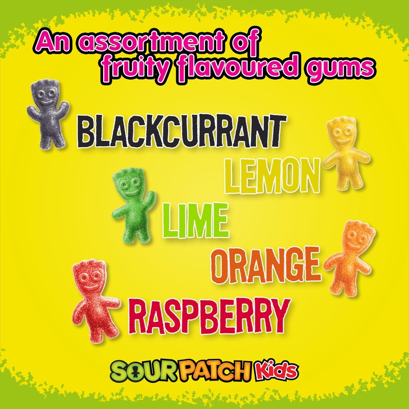 Sour Patch Kids Assortment, Fruit-Flavoured Gums with Sour Sugar Coating,