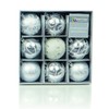 Set of Nine Silver Christmas Tree Baubles (6cm)