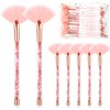 12 Pcs Fan Brushes for Facial Mask Brushes with Glitter
