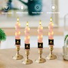 6.5 Inch Short Flameless Taper 4 Pack Pink Handmade Real