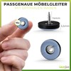 16 x PTFE/Teflon glides with screw round 22 mm -