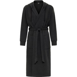 Alexander Del Rossa Sweatshirt Robes Men, Hooded Mens Robe with Hood and Pockets - Long Warm Men's Bathrobe Dark Heathered Gray Large (A0021DHGLG)