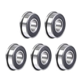 uxcell FR6-2RS Flanged Ball Bearing 3/8"x 7/8"x 9/32" Sealed Chrome Steel Miniature Ball Bearings 5pcs