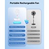 Primelove Portable Oscillating Travel Fan, 10400mAh Battery Operated Rechargeable USB