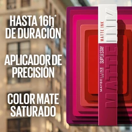 Maybelline SuperStay Matte Ink Labial Líquido, Larga Duración 16 Horas, Alta Pigmentación Sin Transferencia, Aplicador de Precisión en Flecha, Tono 50 Voyager, 5 ml