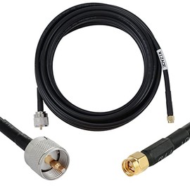 15 ft SMA Male to PL259 UHF Low-Loss Extension Cable (50 Ohm), WIZACE Pure Copper Coaxial Cables for RF Applications,Antenna Analyzer,Handheld HAM & CB Radio,SWR Meter,Dummy Load