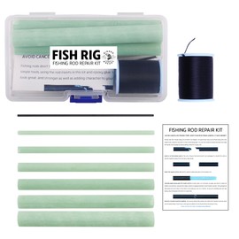 Fishing Rod Repair Kit,Fishing Rod Guides Spinning Rod Guides 7x12cm Replacement Insert Kit for Damaged Poles + Striking Line + Instructions