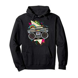 Throwback Color Explosion Boom box Retro 80s Gift Idea Pullover Hoodie