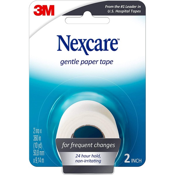 Nexcare Gentle Paper First Aid Tape, Tears Easily, For Frequent Gauze Changes, 1 Roll