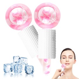 GeeRic 2 Un Rodillo Facial Ice Globes,Masaje de Hielo Bola,Bola de Belleza de Hielo Facial, Masajeadores Faciales Para Piel Fría,Educe la Hinchazón y 