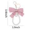 Guqqeuc Bow Pearl Wristlet Keychain for Keys Bag Charm Cute