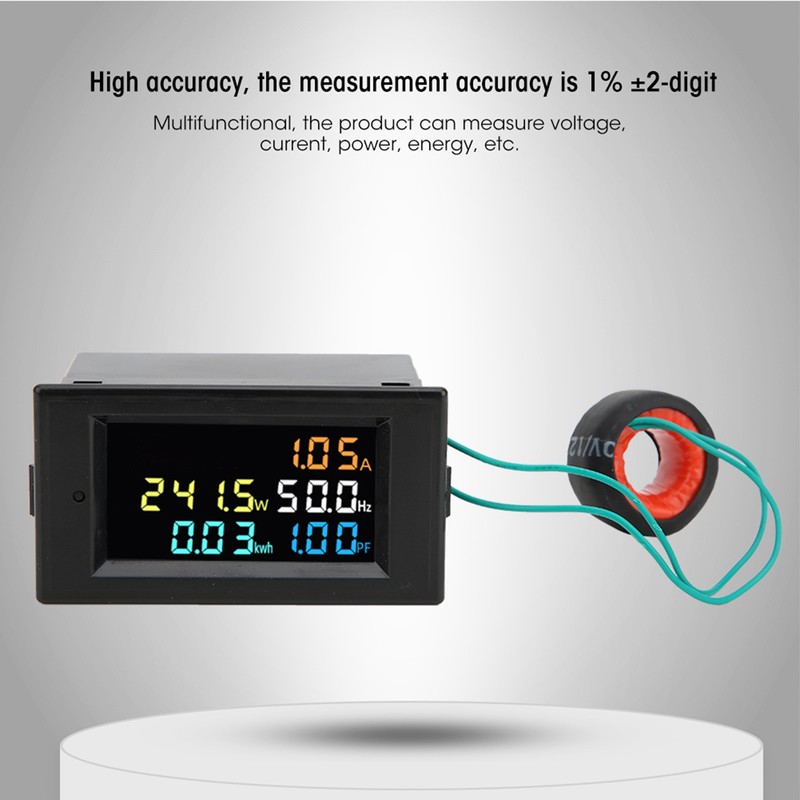 AC LED Power Monitor Multifunctional Digital Voltmeter Current Energy Meter