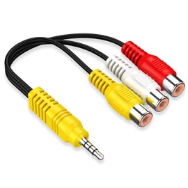 SNLLMZI AV Adapter, Video AV Component Adapter Cable Replacement for TCL TV, 3 RCA to AV Input Adapter - 23CM/9in