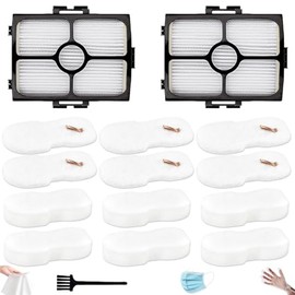 HZ3002 Vacuum Filters Replacement for Shark Stratos Ultralight Corded Stick Vacuum Models HZ3000, HZ3002, HZ4002 - Replaces XFFKHZ3000 & XHFHZ3000​，2 Hepa Filter & 6 Felt & 6 Foam Filters with Brush