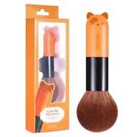 Docolor Brocha de polvo para colorete, pelo sintético de alta calidad, brochas de maquillaje para la cara, base Kabuki, bronceador mineral, cepillo cónico para pulir color naranja