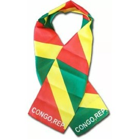 RFCO Republic Congo Country Lightweight Flag Printed Knitted Style Scarf 8"x60"