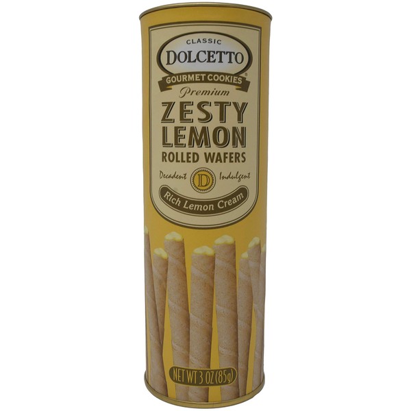 Dolcetto Lemon Rolled Wafers 3 Oz. (Pack of 12)