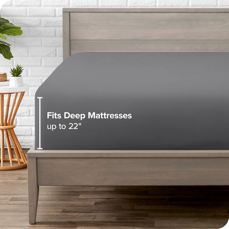 Bare Home 22" Fitted Bottom Sheet - Premium 1800 Ultra-Soft