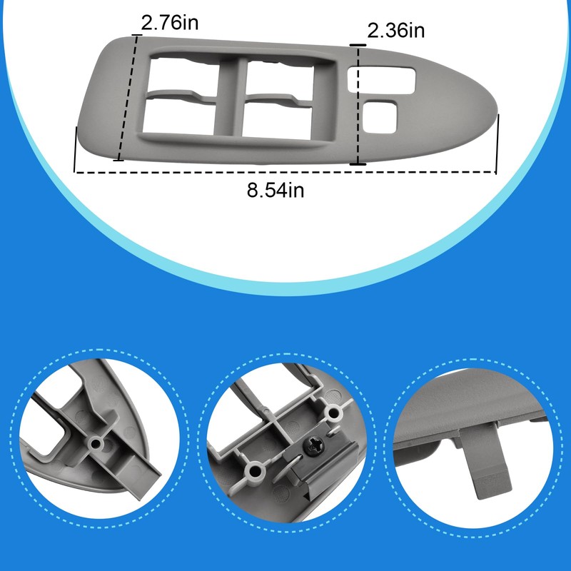 Master Power Window Switch Bezel Trim Fits for 1997-2001 Toyota
