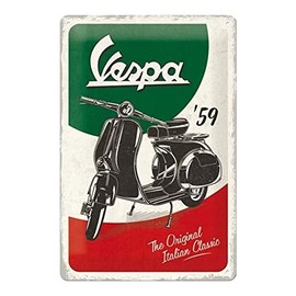 Nostalgic Art Vespa The Italian Classic, Metal Tin Sign Multi-Coloured 20 x 30 cm
