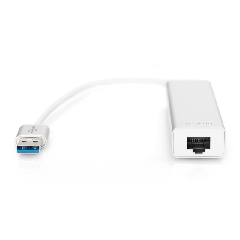 DIGITUS USB-Hub - 3 Ports - RJ45 Ethernet-Anschluss - Super-Speed