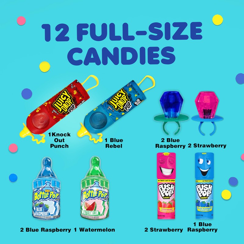 Candy Variety Pack - 12 Count Assorted Lollipops - Ring