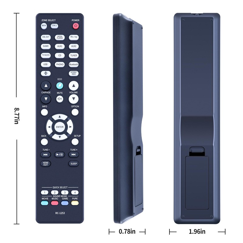 ZWP RC-1253 Replacement Remote Control for Denon 8K Ultra HD