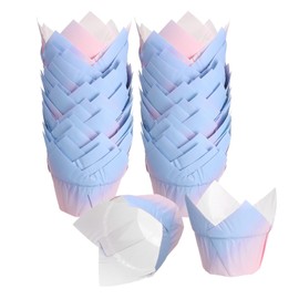 sourcing map 150 Pcs Tulip Baking Cups Cupcake Muffins Liners Paper Greaseproof Wrappers for Wedding Birthday Party Festivals Christmas, Light Purple