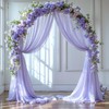 Wedding Arch Draping Fabric, 2 Panels 18FT Purple Sheer Backdrop