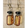 Etched Gold Earrings with Rustic Honey Beads Jewelry Earrings for
