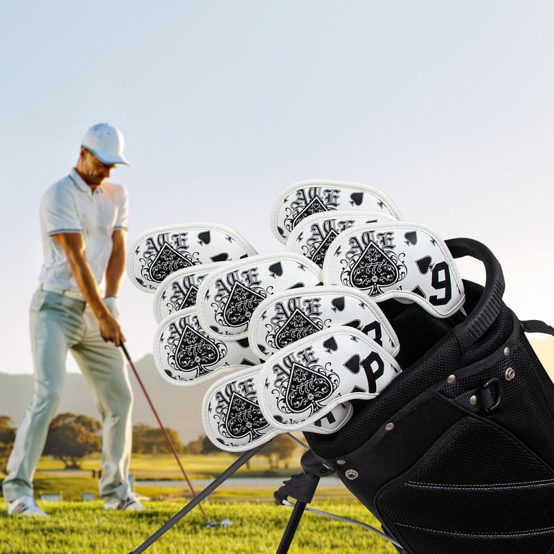 Golf Iron Club Head Covers Magnetic 10pcs 4-9,P,A,S,L Right Hand