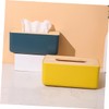 WOONEKY 1pc Yellow Wood Tissue Box Cover Removable Napkin Case