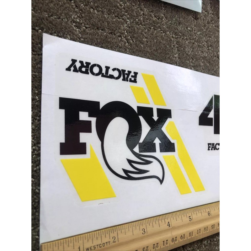FOX Decals ~ FOX FACTORY SERIES 40 Black/Yellow Clear Background