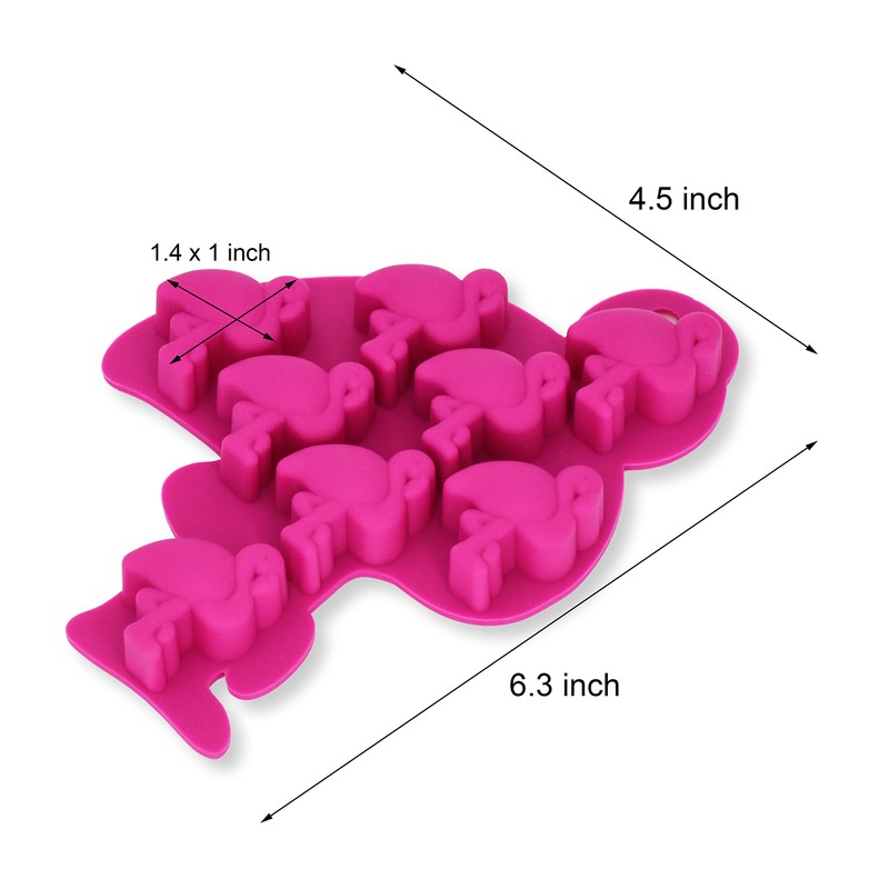 Fewo 8-Cavity Small Size Flamingo Ice Cube Tray, Food-grade Silicone