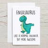 60 Second Makeover® Engasaurus Greeting Card Engineer Dinosaur Father's Day