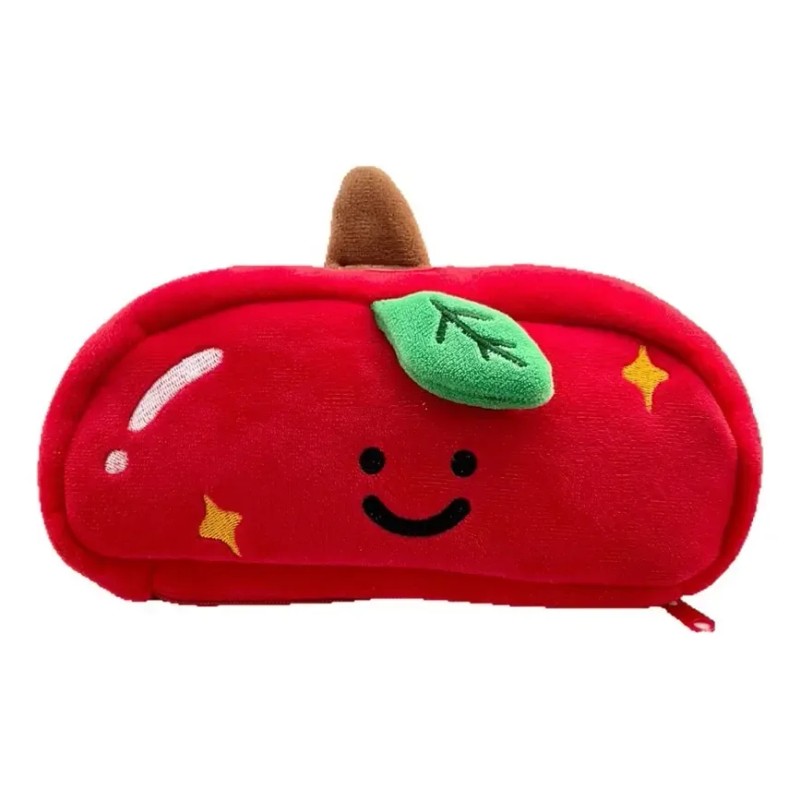 Estuche For Lápices Con Forma De Manzana Roja Sonriente De