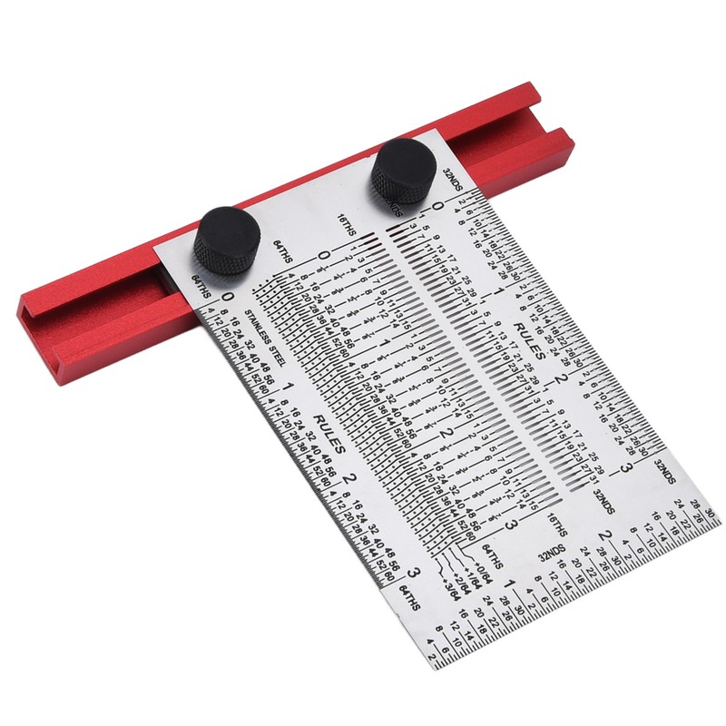 T Rule Stainless Steel Silver Scribing Ruler Woodworking Measuring Tool