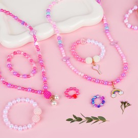 WuikerDuo Beads Threading Set - 24 Colours DIY Craft Set for Bracelets & Necklaces | Beads for Threading Children's Jewellery Cord Set | Motor Skills Toy Gift for Girls Children 4-9 Years